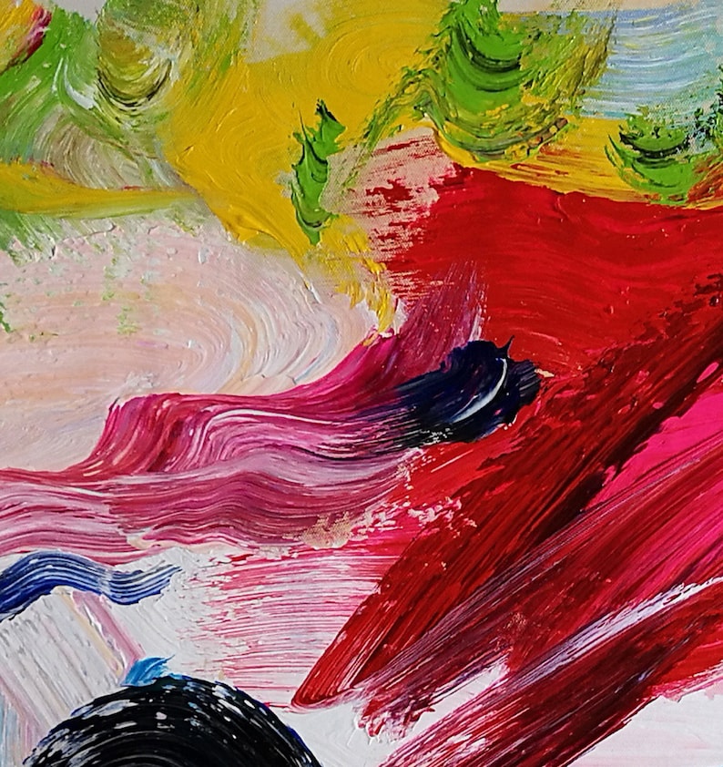 EXTRA LARGE Abstract Painting Red Abstract Art Modern Art Etsy