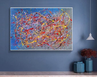 大型油絵、現代抽象画オリジナル、特大壁アート、大型抽象画キャンバス