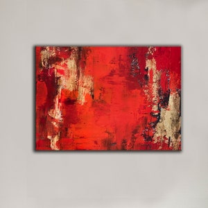 Large Abstract Art, Red Wall Art Abstract, Red Painting, Colorful Painting, Original Painting, Original Artwork Texture Painting SN288