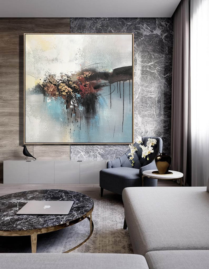 Large Original Abstract Canvas Oil Painting, Xl Original Painting on ...