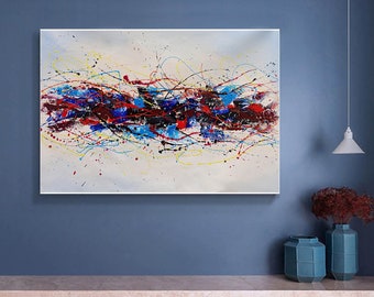 Abstract Painting, Large Modern Wall Art Painting, Large Abstract wall art, Jackson Pollock art, large abstract art, abstract wall art SN292