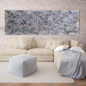 Original Abstract Drip Painting, Jackson Pollock Style Wall Art, Luxurious Strings Canvas, Modern Fine Art, Contemporary Home Decor SN514