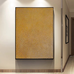 Elegant Oversized Painting, Extra Large Abstract Golden Yellow Wall Art,  Subtle Textured Golden yellow or mustard-yellow Painting SN467