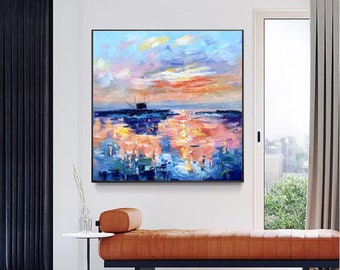 Abstract Painting, Sky Oil Painting, abstract art paintings, Extra large canvas art, Large canvas wall art, Oversized wall art SN214