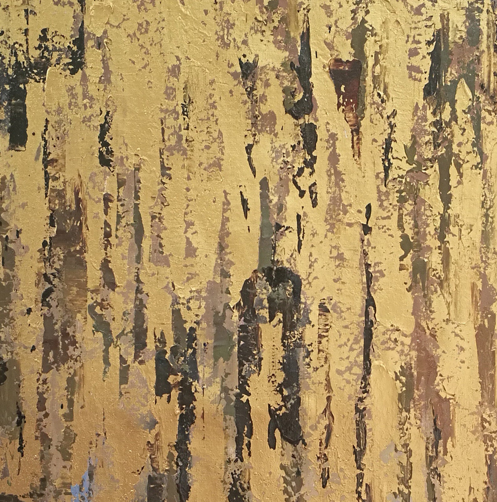 Large Abstract Art Gold foil painting gold leaf painting Etsy