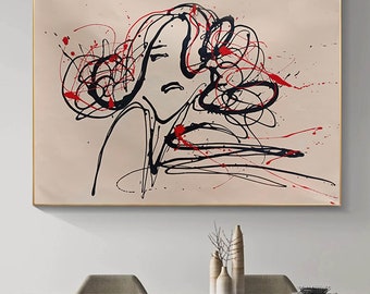 large canvas art, extra large wall art, Graffiti painting, large wall art, oversized canvas art, orginal abstract painting canvas art SN311