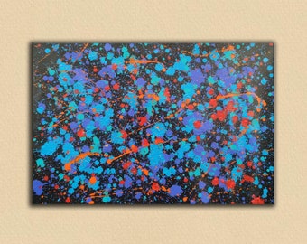 Blue Black Painting Large Artwork Original Abstract Painting Modern Wall Painting Contemporary Wall Art, Large room oil painting SN182