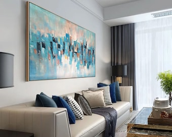 extra large painting, large canvas art, abstract artwork, extra living room artwork paintings,large oil painting SN64