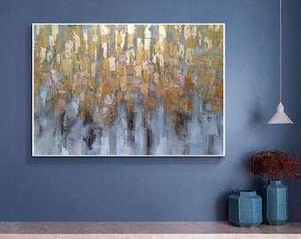 Larg Oil Painting Large Abstract Painting on Canvas, Modern Painting Textured Impasto Wall Art SN476