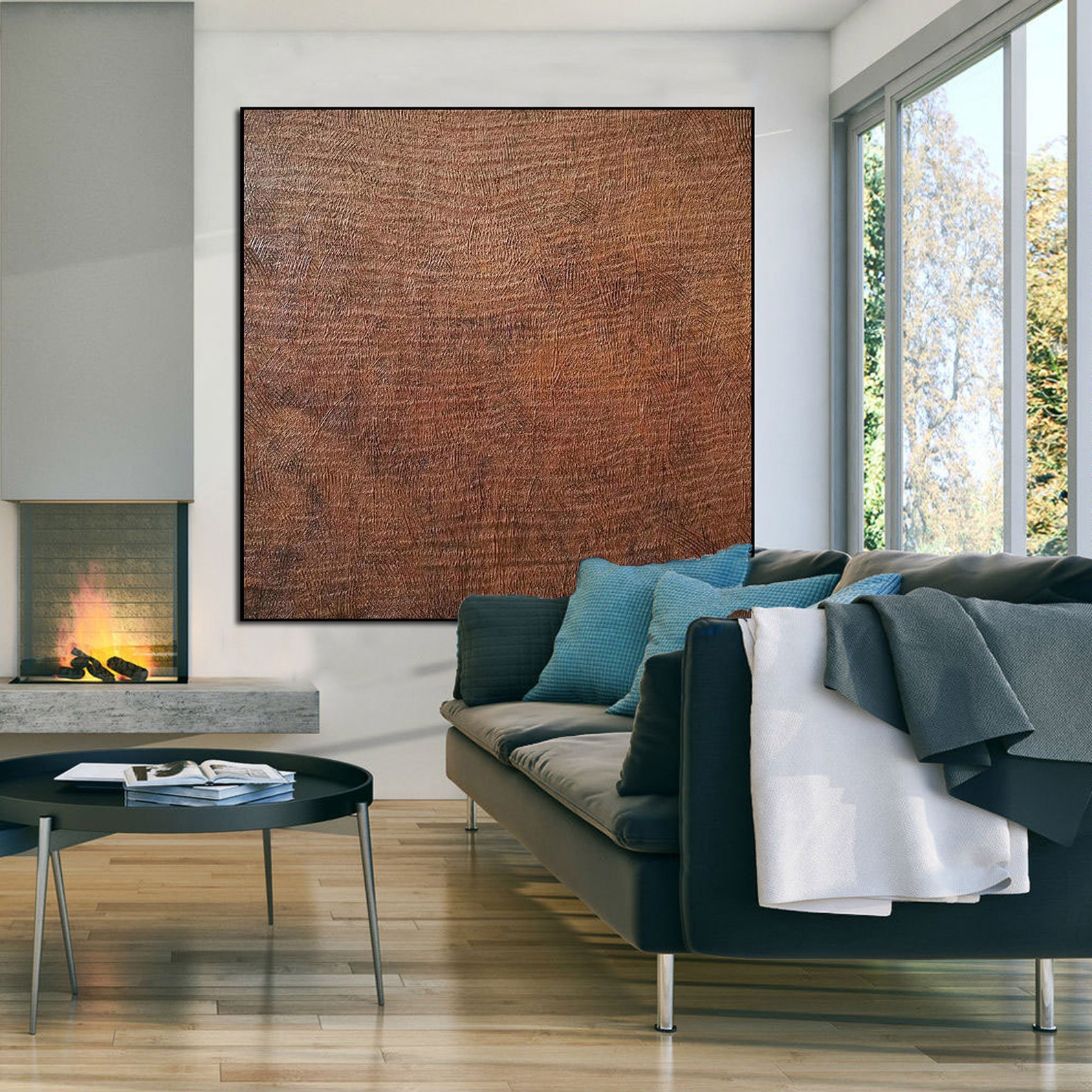 Brown Textured Wall Art Brown Canvas Wall Art Brown Painting | Etsy