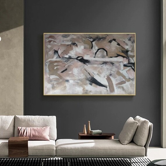 office wall art, Large Abstract Painting, Modern abstract painting, Brown painting, original abstract, textured art, Living Room Art SN500