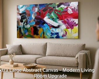Extra Large Abstract Canvas Painting, Modern Textured Art SC524