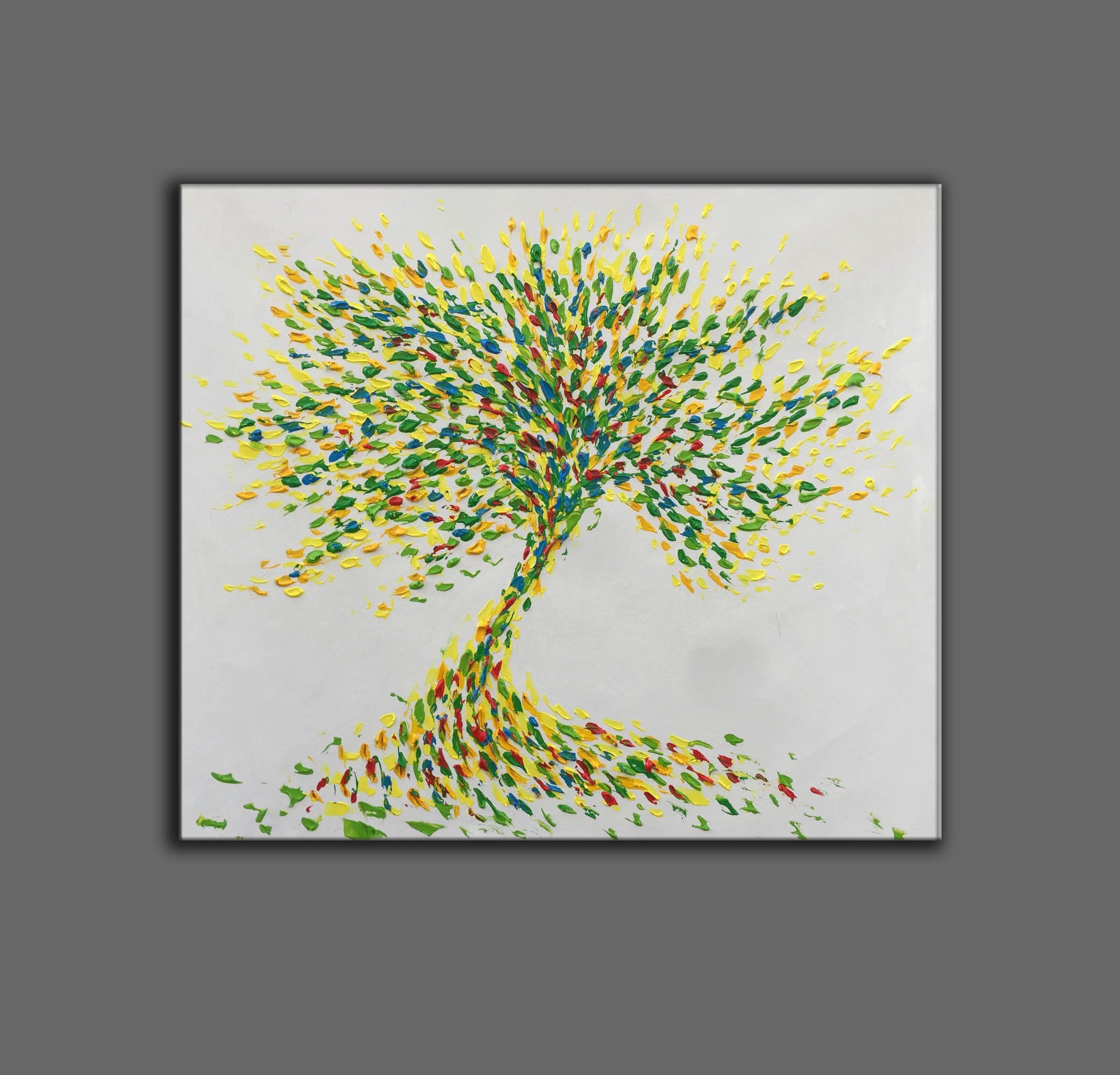 木の抽象的な壁アート、大きな油絵、木の抽象的な絵画、大きな抽象画