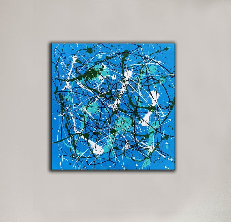 Large Abstract Painting Modern Abstract Painting Blue Etsy