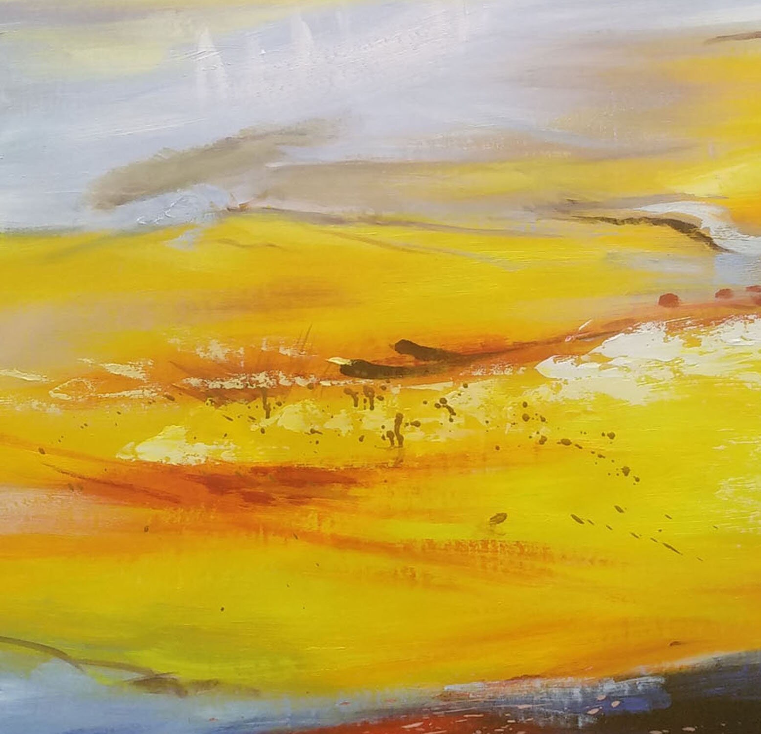 Oversize Painting Yellow Abstract Painting Yellow And White Etsy