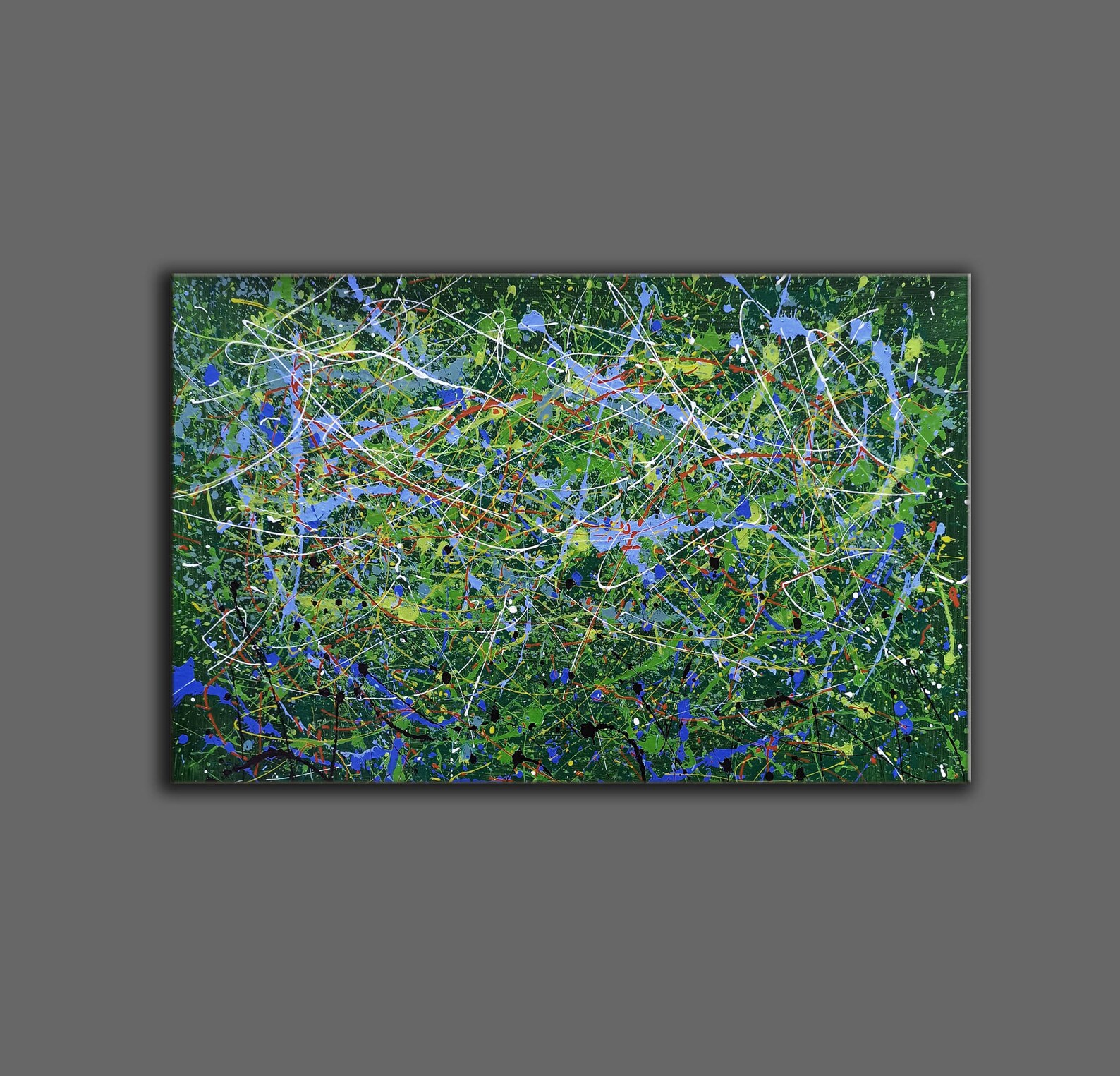 Large Abstract Wall Art Abstract Canvas Art Green Painting Etsy