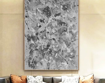 Jackson Pollock Style Abstract Canvas: Urban Living Room Art SN184