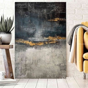 Large Wall Art, Original Black Minimalist Painting, Black Abstract Painting, Large Abstract Painting, Modern Wall Textured Art SN560