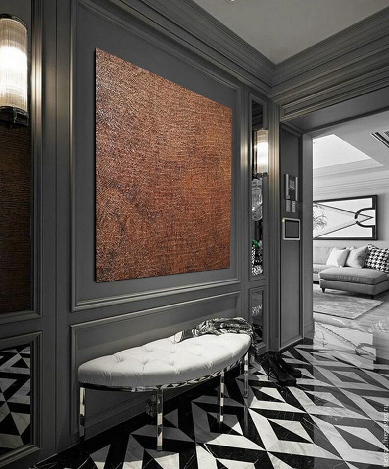 Brown Textured Wall Art Brown Canvas Wall Art Brown Painting Etsy