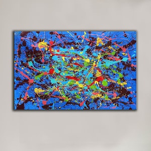 Large Abstract Painting, Large Blue Wall Art, Blue Abstract Painting, Original Blue Oil Painting, Blue Abstract Art, Modern Canvas Art SN303