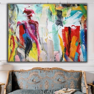 large oil painting, extra large wall art, abstract wall art oversized wall art, modern wall art, abstract wall art, large wall art SN163 image 3