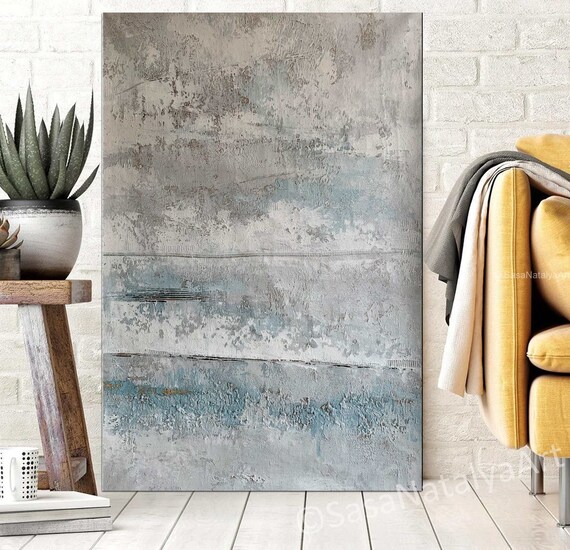 Abstract Wall Art Neutral Texture Art Neutral Wall Art Blue Etsy