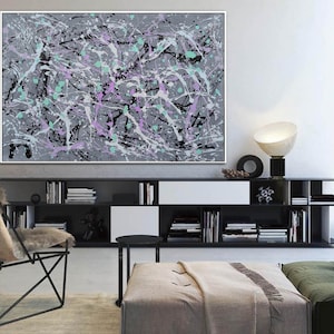 jackson pollock drip painting,large abstract art,big canvas ,large canvas art for living room,extra large paintings,pollock modern art SN198