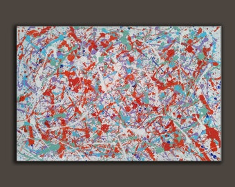 Contemporary art, pollock style Painting, jackson pollock inspired painting, Pollock inspired painting, large oil paintings SN161-2