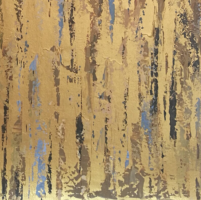 Large Abstract Art Gold foil painting gold leaf painting Etsy