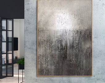 Arte moderno orgánico, arte abstracto de gran formato para pared, obra de arte contemporánea moderna XL, lienzo de gran tamaño SN309