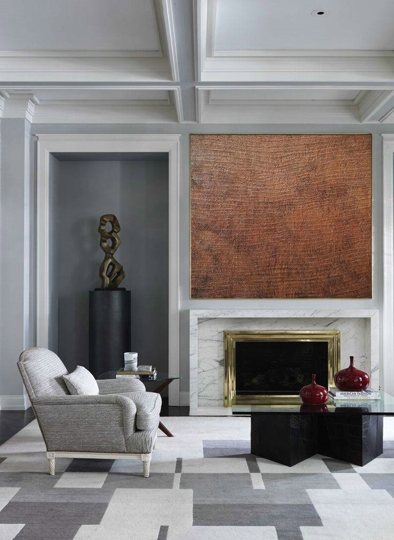 Brown Textured Wall Art Brown Canvas Wall Art Brown Painting Etsy