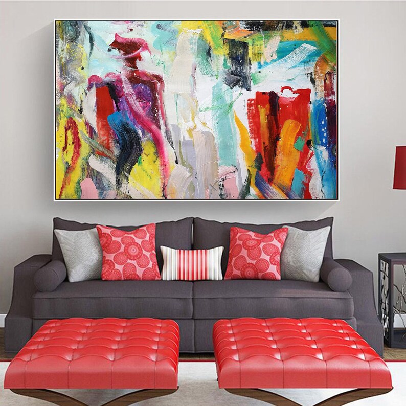 large oil painting, extra large wall art, abstract wall art oversized wall art, modern wall art, abstract wall art, large wall art SN163 image 4