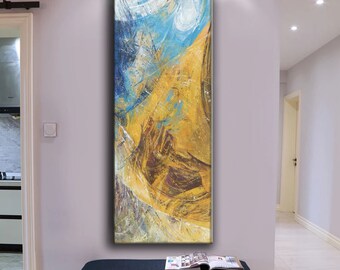大きな抽象画ウォールアート、大きなキャンバス絵画、オリジナル抽象画