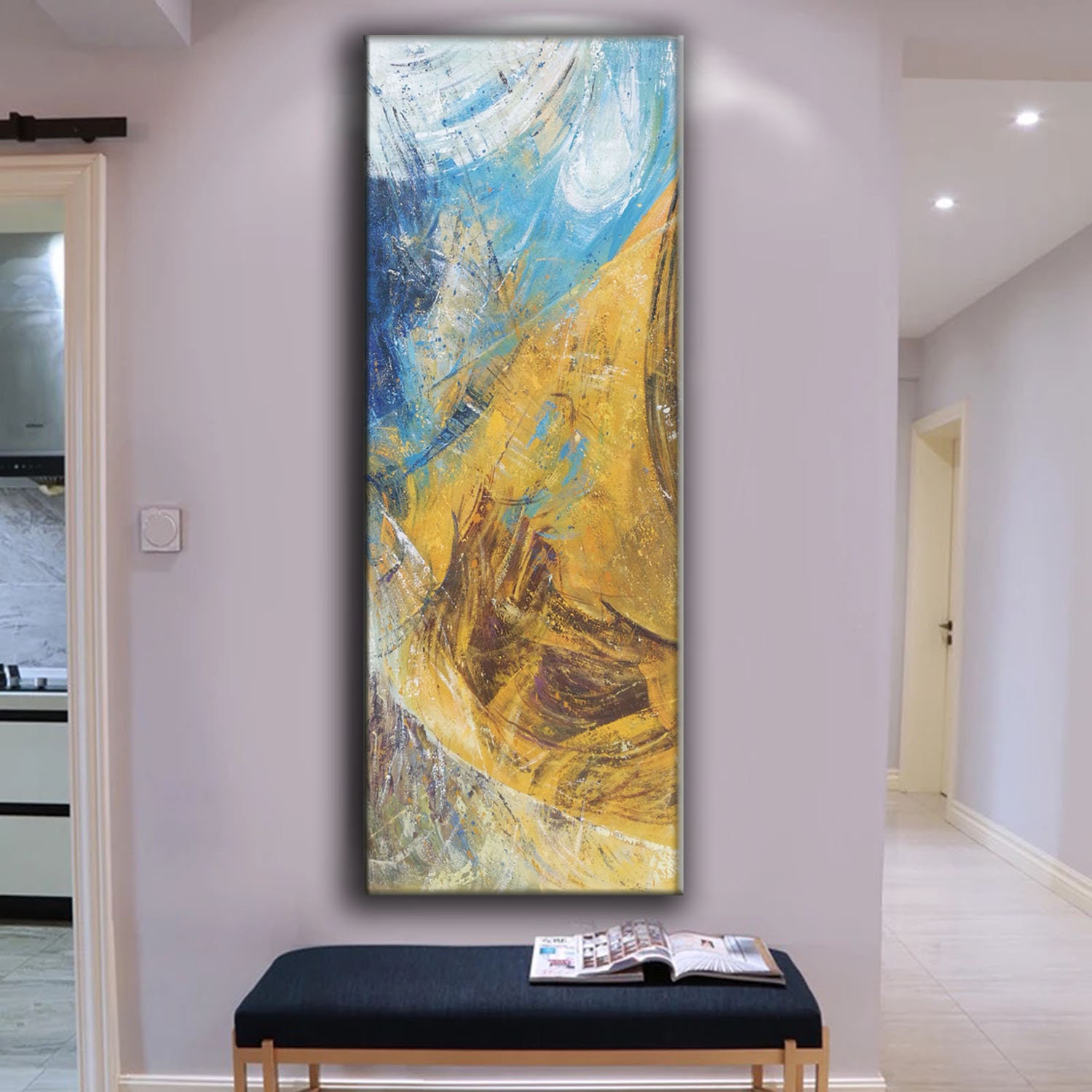 大きな抽象画ウォールアート、大きなキャンバス絵画、オリジナル抽象画