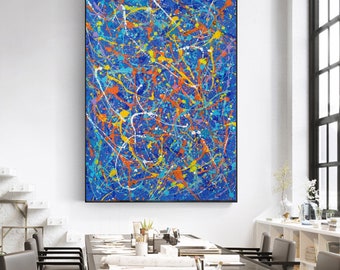表現主義抽象画、特大絵画、抽象キャンバスアート、ジャクソン