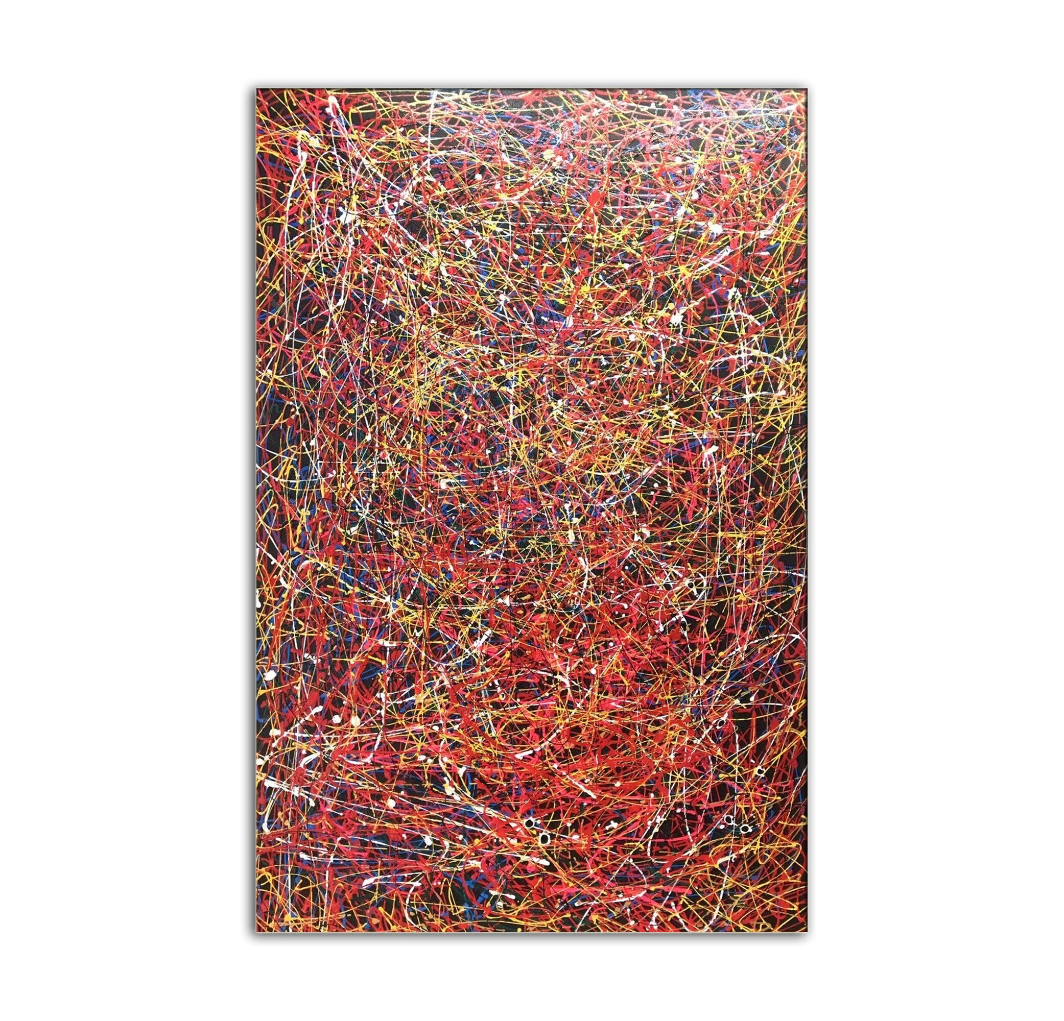 ジャクソン・ポロック風絵画、大型油絵、大型抽象画、大型壁掛けアート
