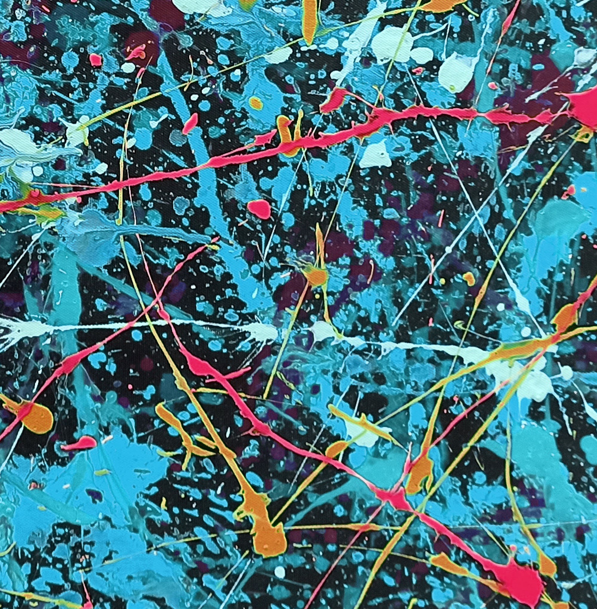 Abstract modern art splatter paint Large Acrylic Canvas Wall | Etsy