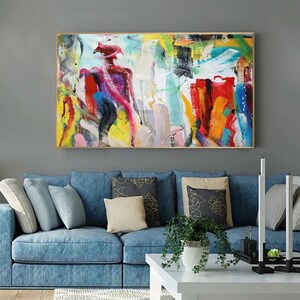 large oil painting, extra large wall art, abstract wall art oversized wall art, modern wall art, abstract wall art, large wall art SN163 image 5