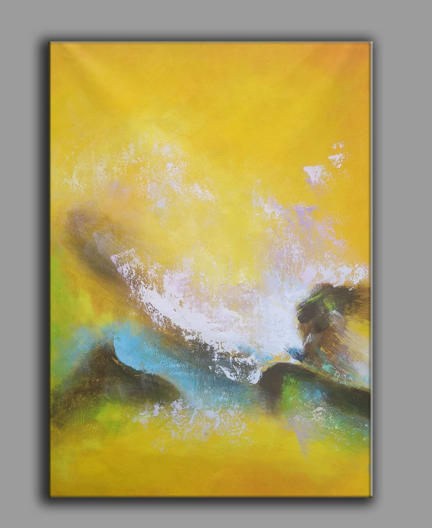 Large Abstract Painting Original Yellow Abstract Painting Etsy