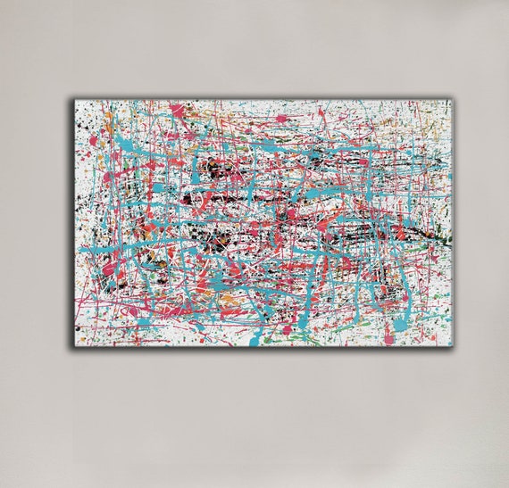 特大の絵画 大きな抽象画 カラフルな絵画 抽象画 キャンバス 壁掛け