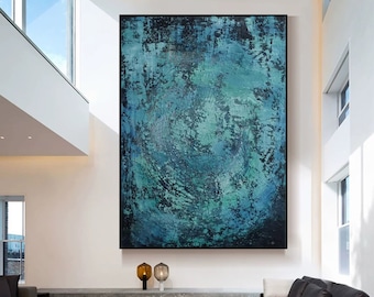 Large Abstract Painting, Large Wall Art, Original Abstract Painting, Texture Painting, Blue Painting, Abstract Canvas Art SN439