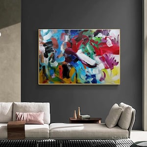 Woonkamer muurkunst extra grote canvas muur kunst abstract olieverfschilderij, origineel acrylschilderij op canvas, moderne kunst voor slaapkamer SC524