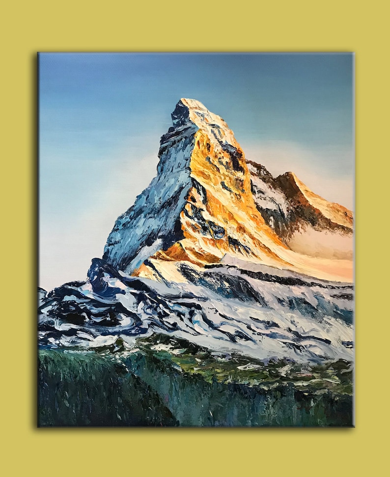 Abstract Oil Painting Mountains Oil Painting Nature Mountains Etsy