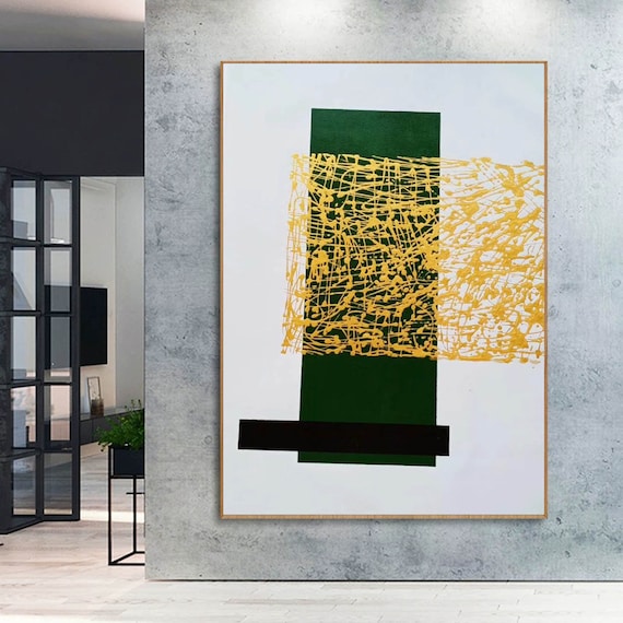抽象画、特大絵画、幾何学的な壁アート、大型モダン抽象アート、大型