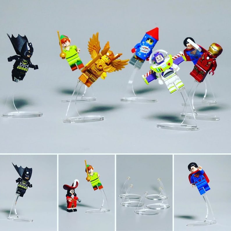 Acrylic Flying Display Stands for LEGO minifigures PACK of Etsy
