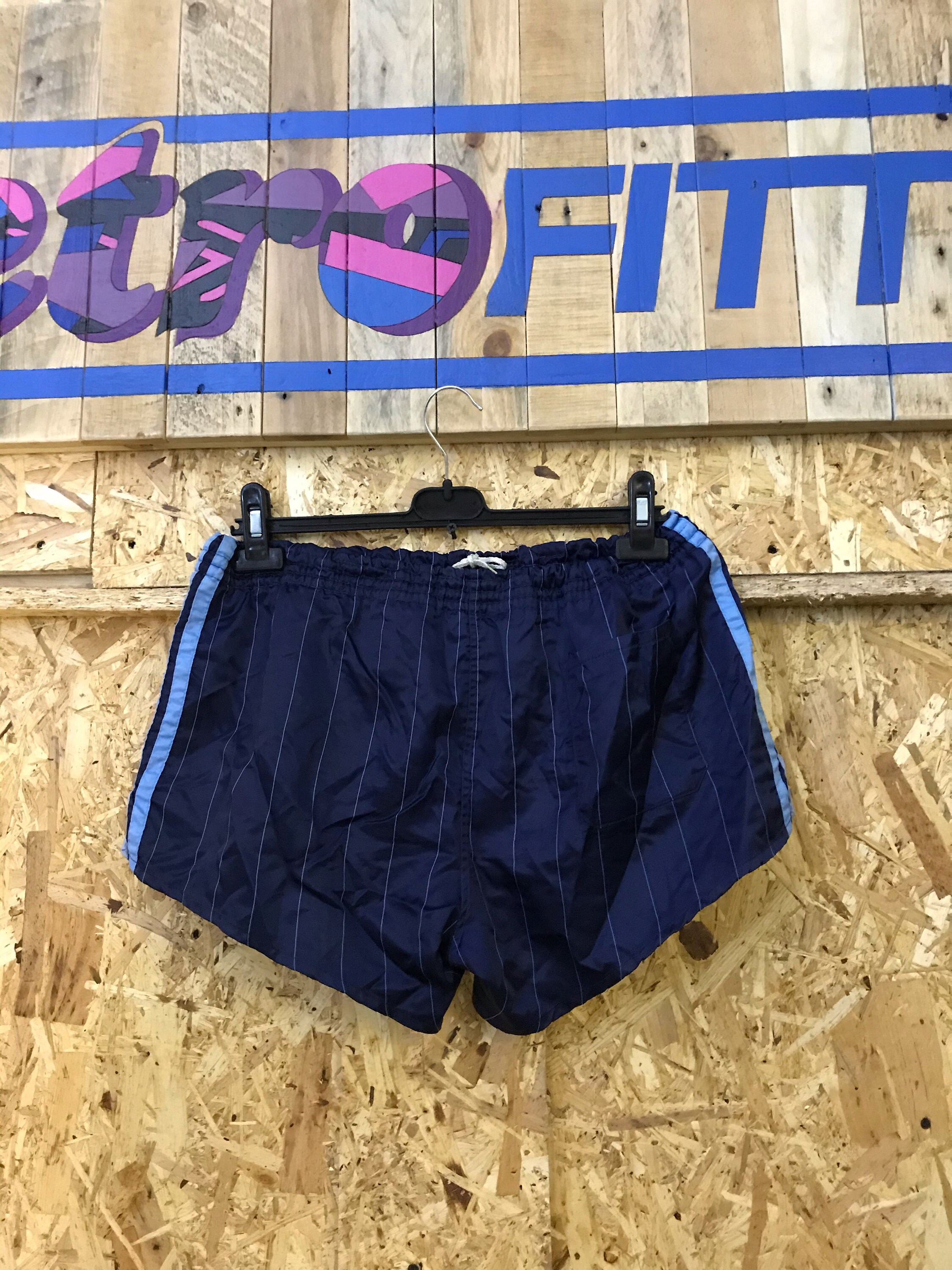 Image of Retro Blue Adidas Trefoil Football/ Running Short