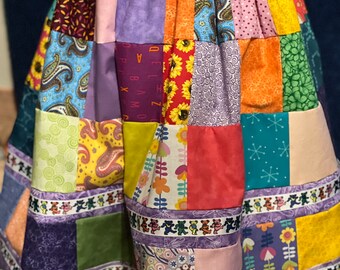 Girls Grateful Dead-inspired patchwork skirt