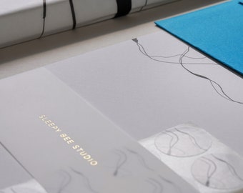 Abstract Ink Luxury Writing Paper & Envelope Set /  A5 Writing Paper with G.F Smith Envelopes / Letterbox Gift