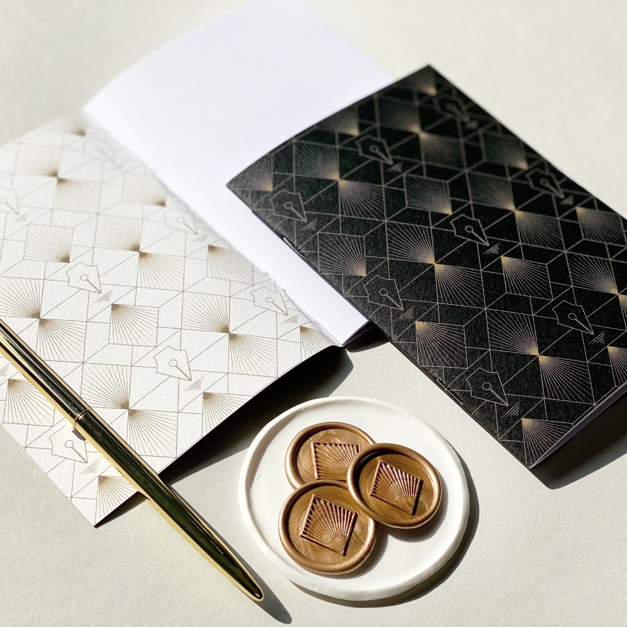 Tissue Wrapped Art Deco Stationery Set Etsy UK