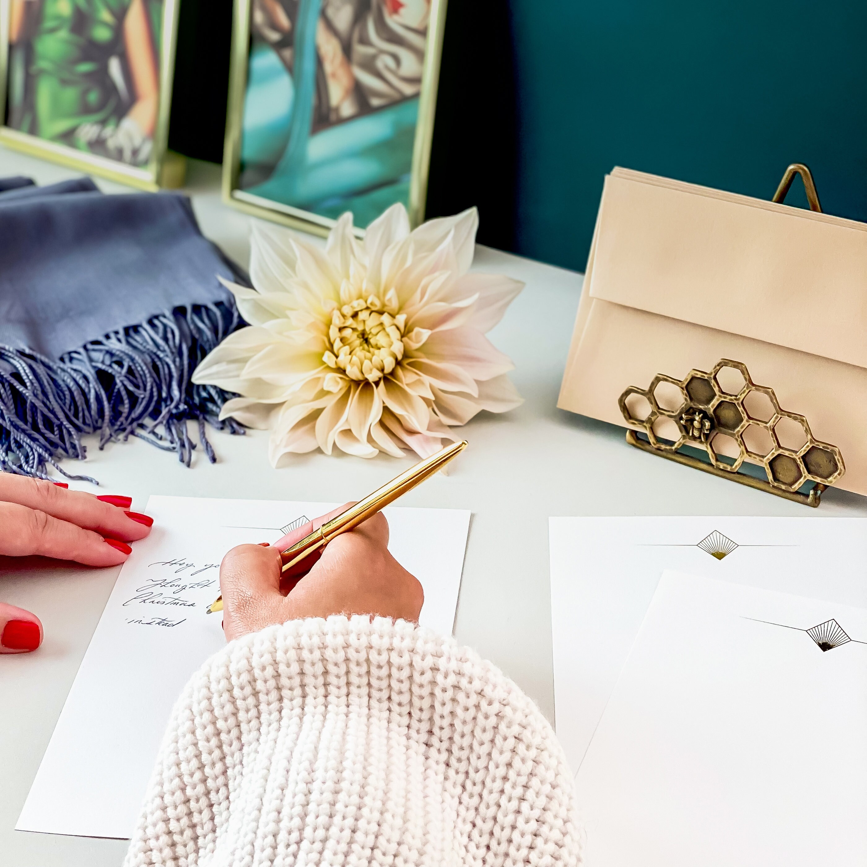 Tissue Wrapped Art Deco Stationery Set Etsy UK